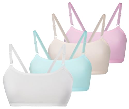Herepai Cotton Training Bras for Girls 7-14 Years Light Color 4 - Seamless Cami