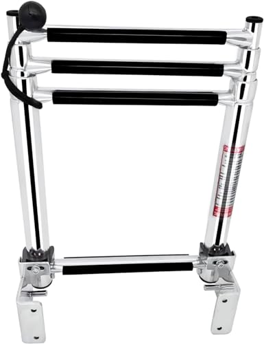 Mojiate 8581S4 Stainless Steel Telescopic Boat Ladder Side Mount, Corrosion-Resistant & Non-Slip Steps