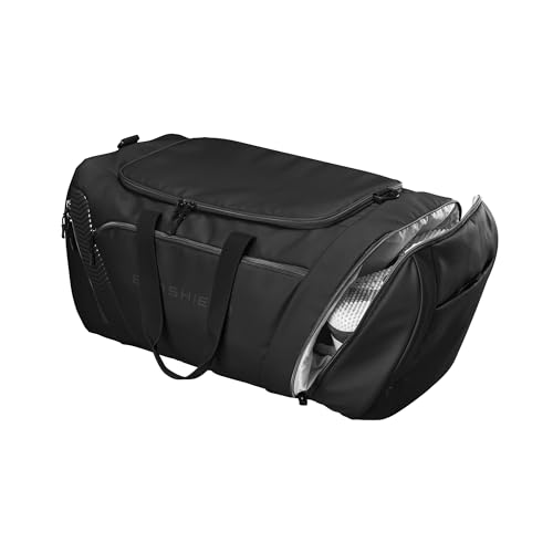 EvoShield Tone Set Player's Duffle Bag Black - Large Sports Travel Bag with Shoe & Valuables Pockets