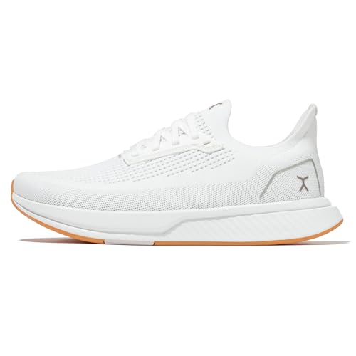 Flux Footwear Adapt Runners Barefoot Running Shoes Wide Toe Box Zero Drop Women 8.5 / Men 7 White/Gum