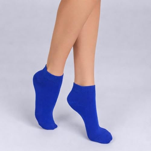 Unisex Thin Cotton Athletic Ankle Socks Medium Blue for Men Women Running Breathable Dry Fit Low Cut Golf Socks