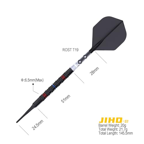 CUESOUL Jiho 20g Soft Tip Tungsten Darts Set with All-in-One Flight - S1 Variant