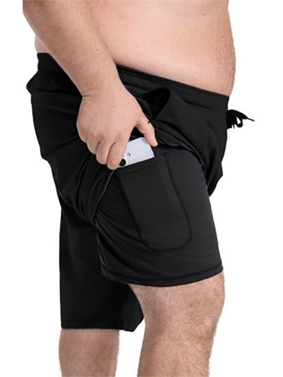 Men's Big and Tall Swim Trunks - 11 Inch Mesh Liner, Plus Size 2X-6X