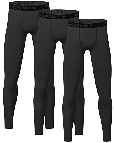 Kids Small Black Youth Compression Leggings for Athletic Activity - Rolimaka