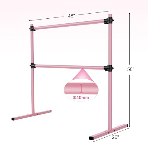 4FT Height Adjustable Freestanding Ballet Barre for Home & Studio Fitness