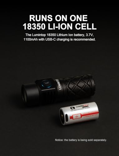 LUMINTOP Thor MINI Rechargeable LEP Flashlight - Black, 250 Lumens, 700m Range, Waterproof