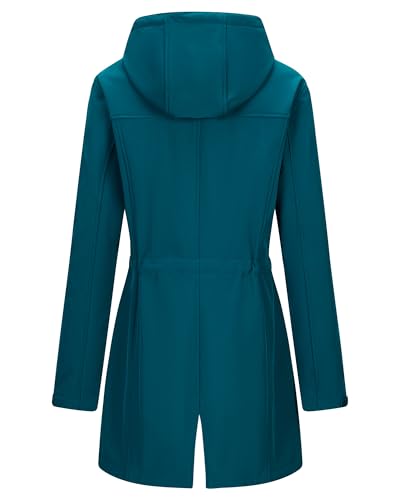 Women's 33,000ft Softshell Hooded Jacket XL Modern Blue Waterproof Fleece Lined Raincoat