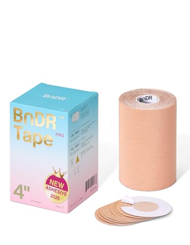 Pro Synthetic Chest Binding Tape for Transgender FTM - Water-Resistant, Breathable, Latex-Free Adhesive, Includes Nipple Covers