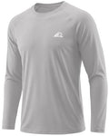 Men's UPF 50+ Long Sleeve Swim Shirt UV Sun Protection Rash Guard - Large, Gray