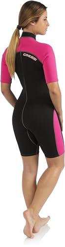 Cressi Lido Ladies 2mm Short Sleeve Wetsuit Black/Pink Medium