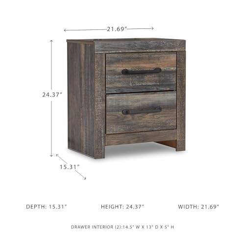 Rustic Brown Nightstand with USB-C Charging - Drystan Signature Design Ashley