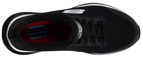 Skechers Women's Squad Slip-On Shoes Black/Silver - Athletic Work Sneakers