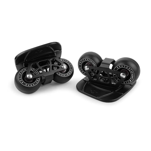 Medium Black Portable Roller Skate Plate with Aluminum Alloy Deck & PU Wheels