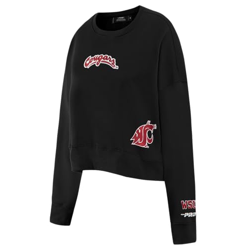 Pro Standard Women's College Wingspan Black Crewneck Sweatshirt Large
