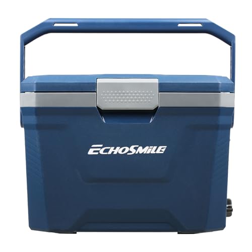 EchoSmile 20 Quart Dark Blue Insulated Cooler Ice Chest Portable Hard Shell