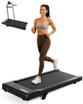 Superun Metallic Black Walking Pad Treadmill with 6% Incline, 2.5HP, Supports 300 lbs