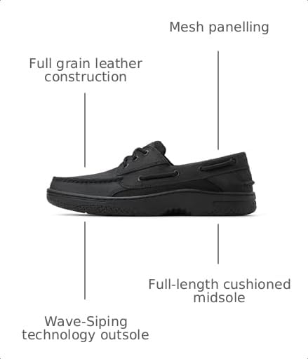 Sperry Men's Billfish 3-Eye Leather Boat Shoes - Size 10.5 Black