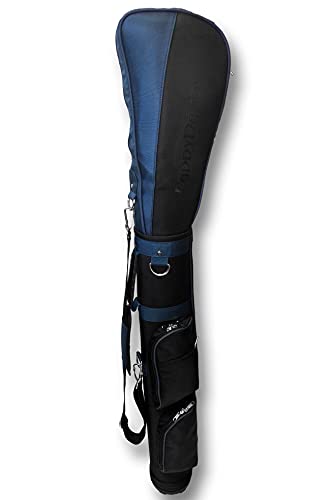 CaddyDaddy Ranger Carry Sunday Golf Bag Black/Blue - Holds 9 Clubs, Durable & Lightweight