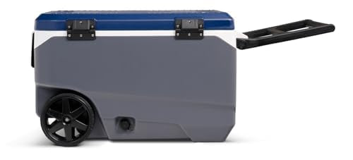 Igloo Maxcold Latitude Cooler 90Qt Carbonite Insulated Ice Chest - Elevated, Durable, Large Capacity