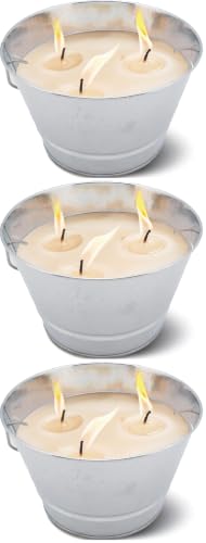 TIKI 28-Oz Citronella Triple Wick Candle in Silver Metal Bucket (3 Pack) Outdoor