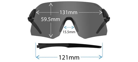 Rimless Cycling and Baseball Sunglasses - Lightweight, Shatterproof Lenses - Blackout Variation