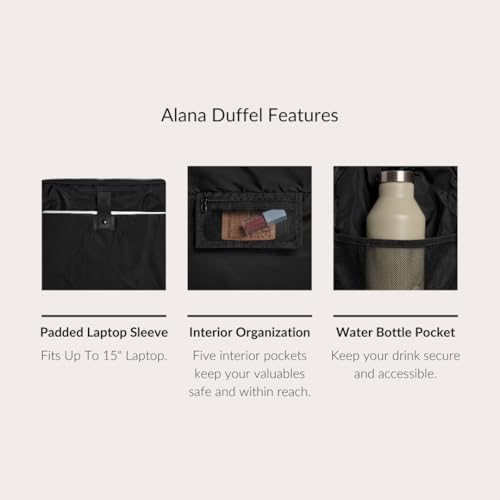 Vooray Alana Duffle Bag with Padded Laptop Sleeve - Heather Grey 25L