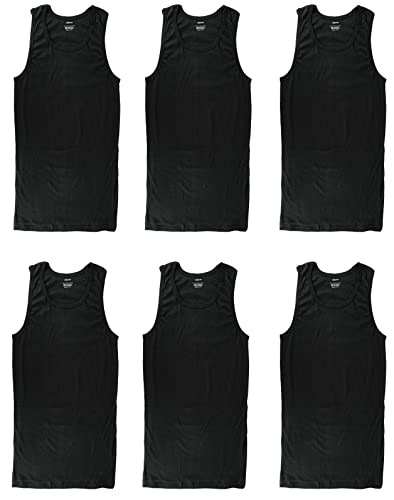 Men's 3X-Large Cotton Athletic Tank Top - Black, Sleeveless Workout Tee