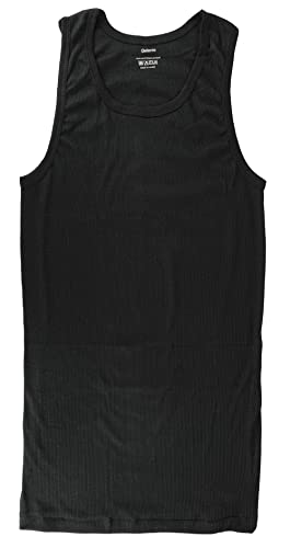 Men's 3X-Large Cotton Athletic Tank Top - Black, Sleeveless Workout Tee