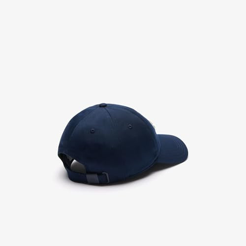Lacoste Unisex Front Medium Croc Cotton Twill Cap, One Size, Navy