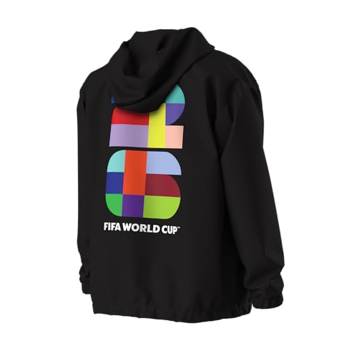 Men's FIFA 2026 World Cup Rain Jacket - Large Black Hooded Full Zip Outerwear