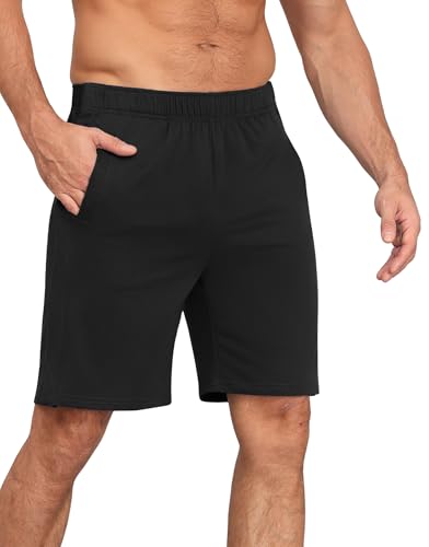 Unisex Tear Away Athletic Shorts - 9 Inch Snap-On Post Knee Hip Recovery Lounge Pants - Large Black