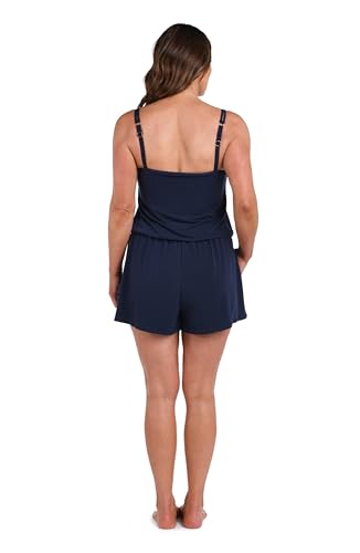 Women’s Romper One Piece Swimsuit - Indigo Plus Size 18