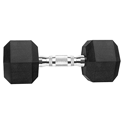 20 lb Pair Rubber Coated Hex Dumbbells for Strength Training - Cast Iron