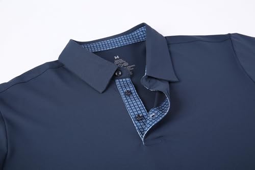 Alex Vando Men's Golf Shirt Large Navy Quick-Dry Short Sleeve Polo