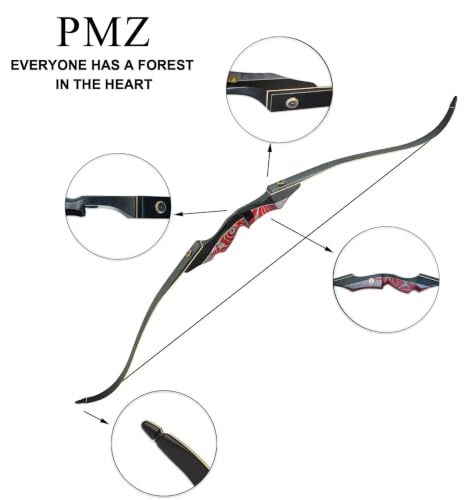 Recurve Bow and Arrow Set 45 lbs Coral Snake - 60 Inch Takedown Hunting Bow