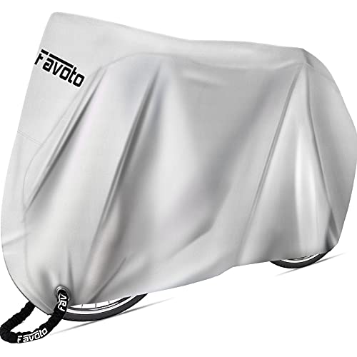 Favoto Waterproof Bicycle Cover for 1-2 Bikes Silver - Outdoor Storage