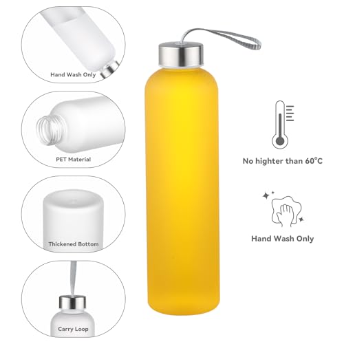 Novelinks Frosted 27oz Water Bottles Pack with Airtight Lids - Leakproof & Reusable