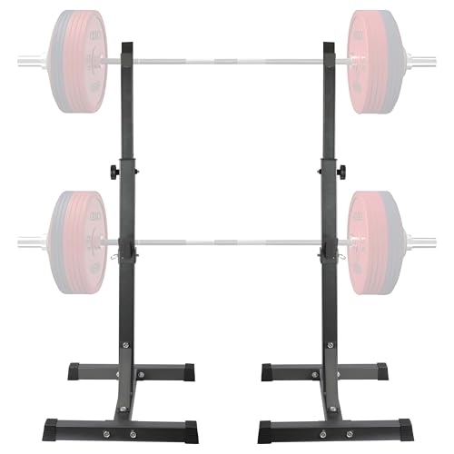 Unigift Adjustable Squat Rack - 550LBS Capacity, 40-66 Inch Steel Power Stand for Home Gym
