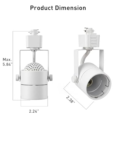 White 12 Pack Adjustable H-Type Track Light Heads GU10 Base for Indoor Use