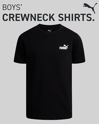 Boys Cotton T-Shirt - Black, Size 10-12 - Crewneck Short Sleeve Tee