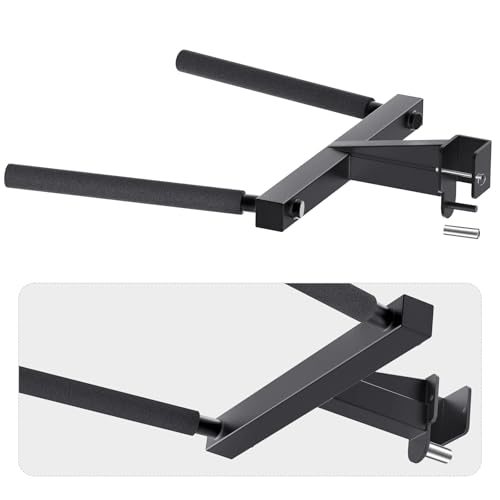 SELEWARE Dip Bar Attachment for Power Cage, 2x2 Inch, Fits 5/8" & 1" Holes — Heavy-Duty, Adjustable, Universal Compatibility