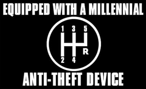Anti-Theft Car Vinyl Decal Sticker - Funny Stick Shift Design 3x5 Inch