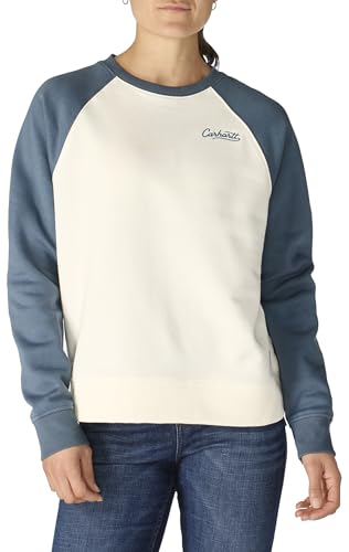 Carhartt Women's Sawyer Crewneck Sweatshirt Medium Eggshell Casual Fleece Top