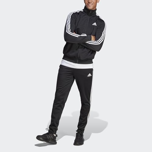 Adidas Men's Basic 3-Stripes Tricot Track Suit Large Black 2023