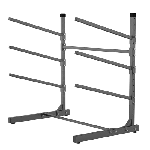 TORACK 3-Tier Heavy-Duty Freestanding Kayak Rack - Adjustable, Rust-Resistant Storage Stand