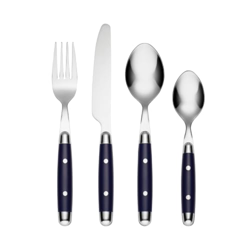 Cambridge Jubilee Blue Flatware Set for 4 - 16-Piece Stainless Steel