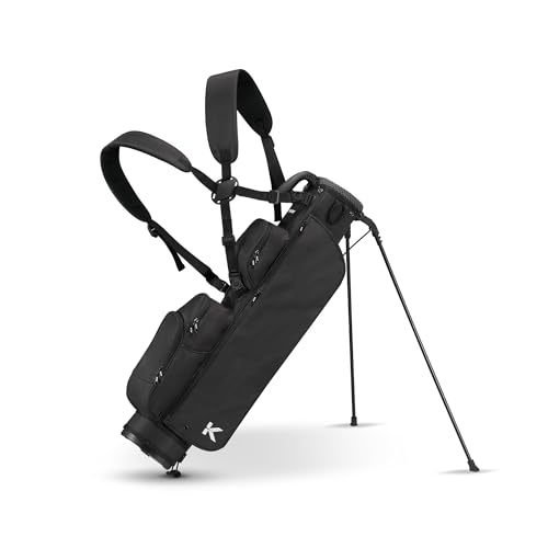 KVV Black Lightweight Pitch and Putt Golf Stand Bag with Adjustable Straps