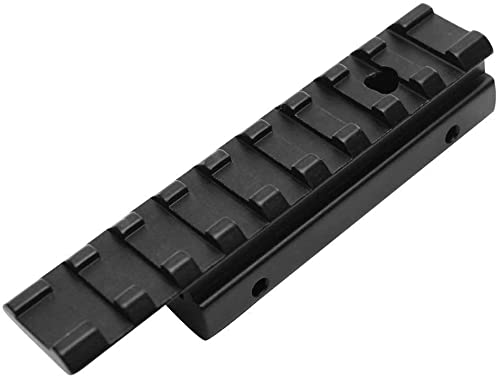 360 Tactical .22/Airgun 3/8" Dovetail to 7/8" Weaver Picatinny Rail See-Through Adapter Mount High Profile 9 Slots (Pack of 2 - Rail + Ring)