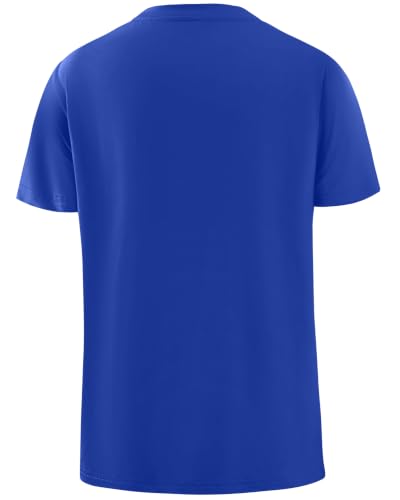 Boys Athletic Rash Guard Short Sleeve Swim Shirt - 12-13 Years Royal Blue