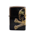 Zippo Refillable Metal Lighter with Skull Black Case Design